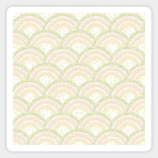 Scale pattern,pastel rainbow yellow floral Magnet